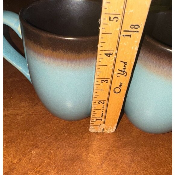 Set Of 2 Ohome Stoneware Gradient Blue & Brown 12 Oz Coffee Tea Mugs Dishwasher - Picture 6 of 6